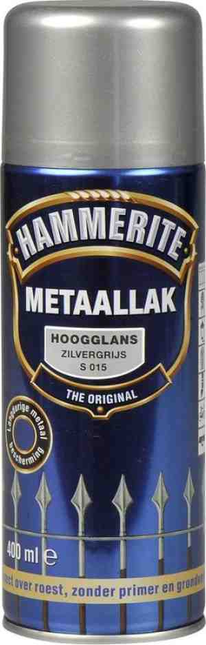 Foto: Hammerite hoogglans metaallak   zilvergrijs   400 ml