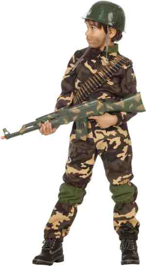 Foto: Wilbers wilbers   leger oorlog kostuum   desert storm commando camouflage kostuum bruin jongen     maat 164   carnavalskleding   verkleedkleding