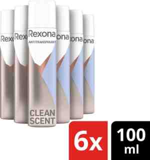 Foto: Rexona   deodorant vrouw   spray   women maximum protection clean scent anti transpirant spray  6 x 100 ml   voordeelverpakking
