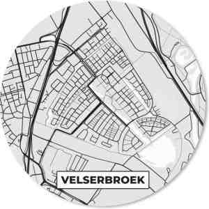 Foto: Muismat   mousepad   rond   plattegrond   velserbroek   kaart   stadskaart   30x30 cm   ronde muismat