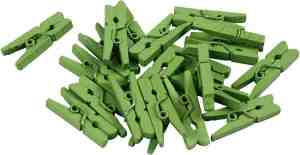 Foto: Mini wasknijpers l 25 mm b 3 mm groen 36stuks