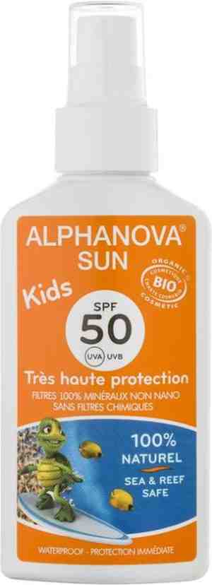 Foto: Alphanova natuurlijke zonnebrandspray voor kinderen factor 50