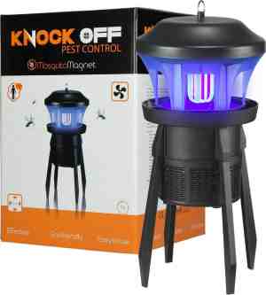 Foto: Knock off mosquitomagnet muggenlamp vangt muggen uit alle richtingen blauw uv licht en stoot menselijke co2 geur uit onweerstaanbaar voor muggen vangstbereik van 300 m2 l22xb22xh32 5 cm 7 watt zwart