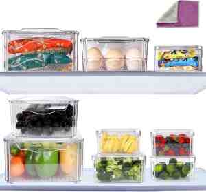 Foto: Koelkast organizer   bewaardoos   koelkast bakjes   duurzaam opbergboxen   keuken organizer   opbergdozen   premium kwaliteit