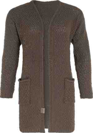 Foto: Knit factory luna gebreid dames vest cappuccino 36 38 met steekzakken