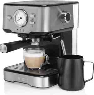 Foto: Koffiezetapparaat   princess 249412 espressomachines voor gemalen koffie met melkopschuimpijpjes voor cappucino en latte macchiato 2 kopjes   consumentenbond beste koop