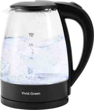 Foto: Vivid green elektrische waterkoker retro waterkokers glas 1 8 l warmhoudfunctie 1500 w