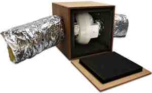 Foto: Isolatiebox geluidsdichte afzuigkast voor afzuigventilator   buisafzuiger   39 x 39 x 28 5 cm   250 mm