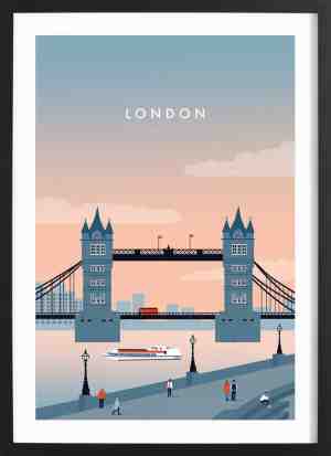 Foto: Juniqe poster in premium houten lijst london landmarks tower