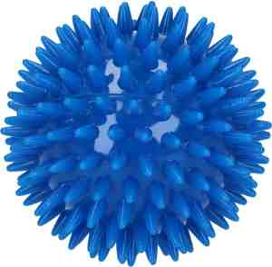 Foto: Massagebal professionele triggerpoint bal 8cm hoge dichtheid massagestekels lacrossebal blauw