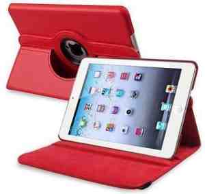 Foto: Ipad mini 2 hoesje multi stand case 360 graden draaibare beschermhoes rood