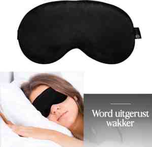 Foto: Simia premium zijden slaapmasker   100 verduisterend oogmasker   zwart