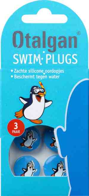 Foto: Otalgan swim plugs oordoppen   oordopjes tegen water in de oren   blauw   3 paar