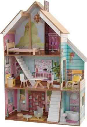 Foto: Kidkraft juliette houten poppenhuis met 15 accessoires voor poppen van 30 cm