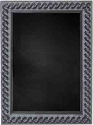 Foto: Zwart krijtbord met houten lijst oud zwart 77 x 107 cm lijstbreedte 39 mm gevlochten