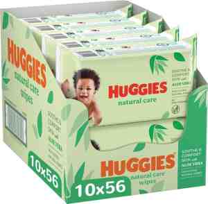 Foto: Huggies billendoekjes   natural care   10 x 56 stuks   560 doekjes   voordeelverpakking