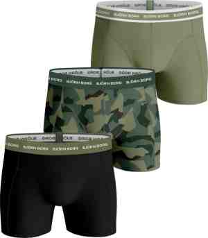Foto: Bjrn borg boxershort cotton stretch   onderbroeken   boxer   3 stuks   heren   maat l   groenzwart