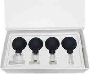 Foto: Vitado professionele massage glas cup voor cupping 4 delige cupset gezicht en lichaam kleur zwart