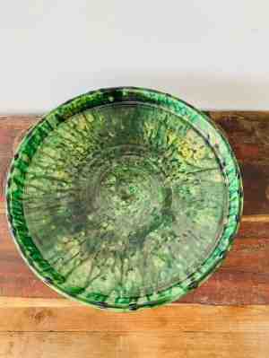 Foto: Tamegroute dienblad groen marokkaanse aardewerk groen diameter 30