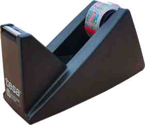 Foto: Tesa bureau plakbandroller plakbandhouder anti slip stabiel voor kleine en middelgrote rollen 10 33m 15 19 mm inclusief 1 plakbandrol