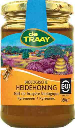 Foto: Biologische heidehoning noorwegen 350g de traay vloeibaar