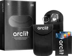 Foto: Arclit 2x autosleutel rfid anti diefstal beschermhoes 2x rfid kaarthouders 2pack keyless entry beveiliging hoesje signaal blokkerende beschermhoes voordeelverpakking