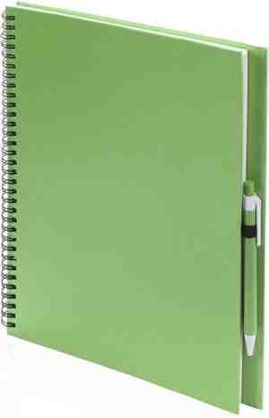 Foto: 3x schetsboeken groene harde kaft a4 formaat 80x vellen blanco papier teken boeken
