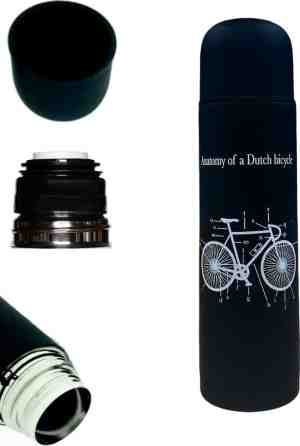 Foto: Retulp dutchie thermosfles 500 ml black bicycle thermoskan zwart
