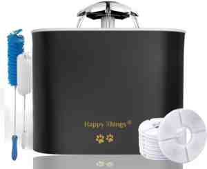 Foto: Happy things drinkfontein kat en hond kattenfontein gold   incl  4 filters en cleaning tool   geruisloos   waterfontein kat   verkoeling hondkat   dieren drinkbakken   waterdispenser