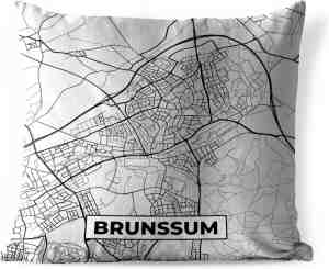 Foto: Sierkussen buiten stadskaart brunssum grijs wit 60x60 cm weerbestendig