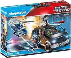 Foto: Playmobil city action politiehelikopter  achtervolging van het vluchtvoertuig   70575