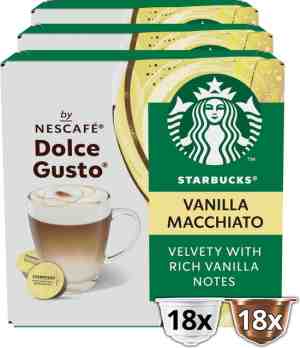 Foto: Starbucks by dolce gusto madagascar vanilla macchiato   36 koffiecups voor 18 koppen koffie