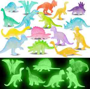 Foto: Glow in the dark speelgoed dinosaurus 16 stuks lichtgevende dinosaurussen cadeau dinos glowinthedark figuren speelgoeddino dino toys dinosaursus uitdeel voor jongens meisjes