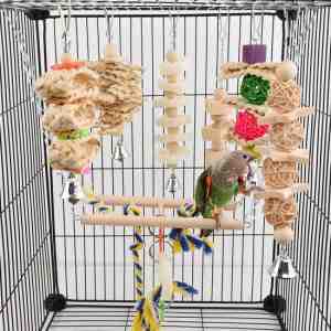 Foto: Parkiet speelgoed papegaaienspeelgoed vogelspeelgoed papegaai speelgoed valkparkiet vogel schommel kanarievogels houten speelgoed 7 stuks