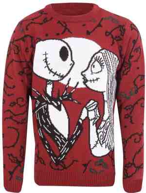 Foto: Disney the nightmare before christmas kersttrui m jack and sally rood