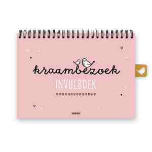 Foto: Kraambezoek invulboek roze kraamvisite kraambezoekboek thuismusje