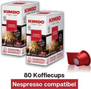 Foto: Kimbo espresso napoli voor nespresso   koffiecups   80 stuks   capsule compatible   italiaanse koffie