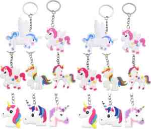 Foto: Unicorn   fidget toys   uitdeelzakjes   traktatie uitdeelcadeautjes   8 x unicorn sleutelhanger  eenhoorn hanger   verjaardag   grabbelton cadeautjes   klein speelgoed
