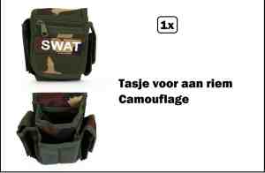 Foto: Camouflage tasje voor aan riem themaparty thema feest festival party feest optocht army leger