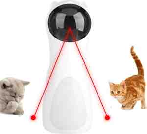 Foto: Automatisch kattenspeeltje laser intelligent interactief voor katten kat 3 verschillende standen incl oplaadkabel geruisloze motor