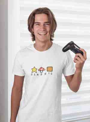 Foto: Shirt classic games wurban wear grappig gaming unisex tshirt wit
