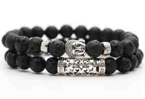 Foto: Kralen armband met buddha beeld   lava   natuursteen   boeddha sieraden   dames heren armbanden   kerstcadeau voor mannen   kerst cadeau   kerstcadeautjes klein