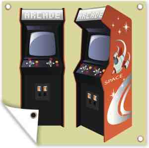 Foto: Tuinposters games arcade rood 50x50 cm