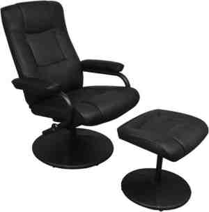 Foto: Vidaxl tv fauteuil met voetenbankje kunstleer zwart