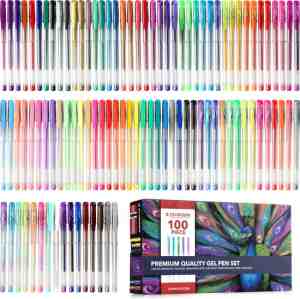 Foto: Starksn 100 stuks glitterpennen gelpennen voor kinderen en volwassenen glitter gel pennen leuk voor kleurboeken tekenen schrijven