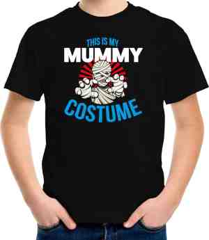 Foto: Verkleed t shirt mummy costume zwart voor kinderen halloween kleding 146 152