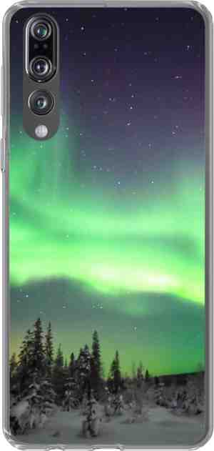 Foto: Huawei p 20 pro hoesje groene gloed boven finland siliconen telefoonhoesje