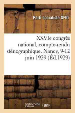 Foto: Xxvie congr s national compte rendu st nographique nancy 9 12 juin 1929