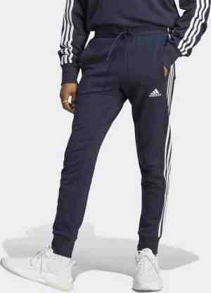 Foto: Adidas sportswear essentials french terry tapered cuff 3 stripes broek   heren   blauw  l
