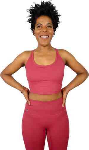 Foto: Sportkleding sportset dames fitnessset fitnesskleding yogawear yogaset yogakleding donker rood extra small xs